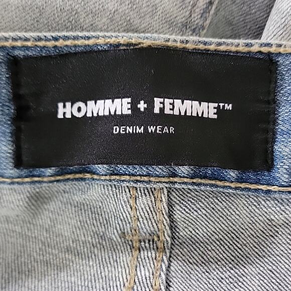 Homme + Femme Men's Trademark Slim Fit Light Blue Denim Jeans 28 - Picture 12 of 13